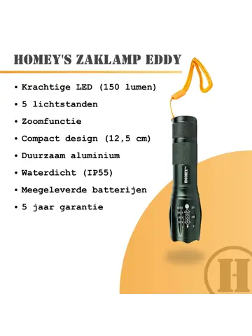 Homey's Eddy zaklamp LED - 200 lumen
