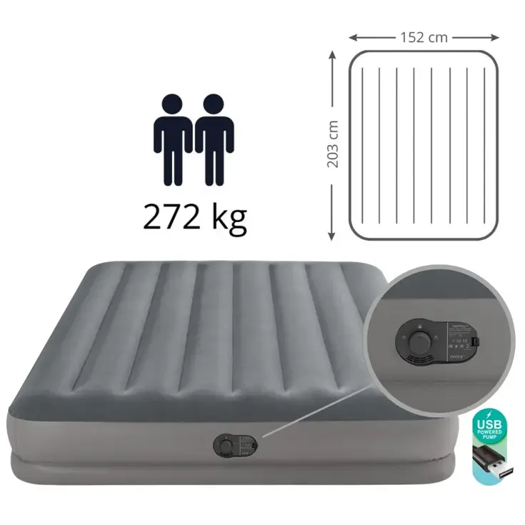 Luchtbed - Intex - 2P - 152x203 + Pomp