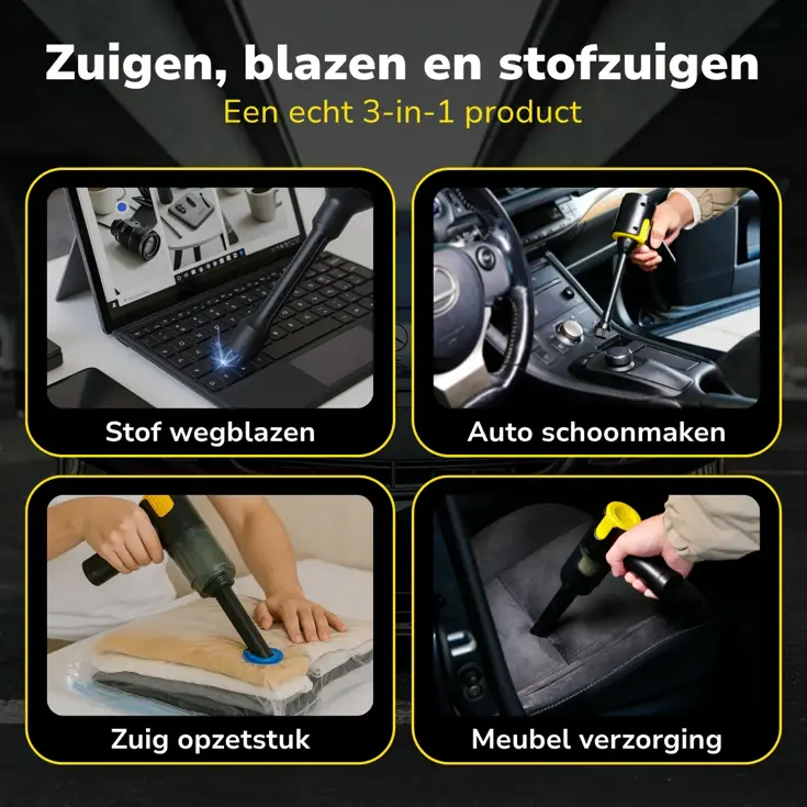 Auto Stofzuiger Draadloos 12V