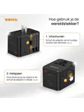 Universele Wereldstekker USB C - 45W