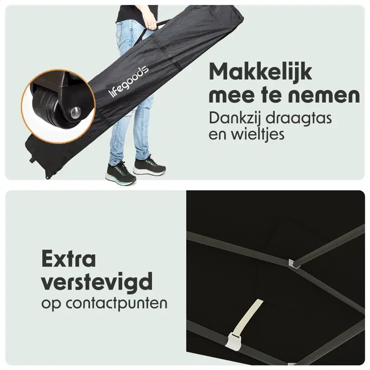 Partytent – 3x3 m – Easy-Up – Antraciet