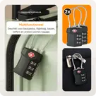 TSA slot met staalkabel voor bagage – 2 stuks