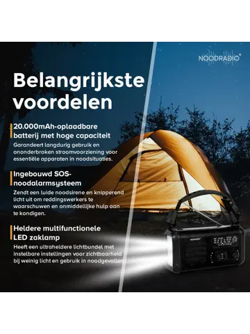 Noodradio Solar & Bluetooth 20.000 mAh Powerbank