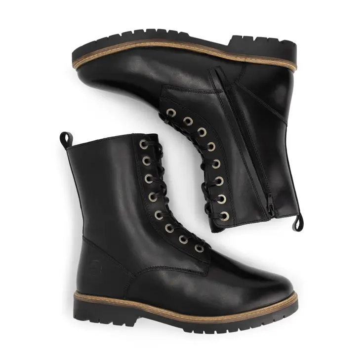 Trysil Dames - Veterboots met rits - Wol gevoerd
