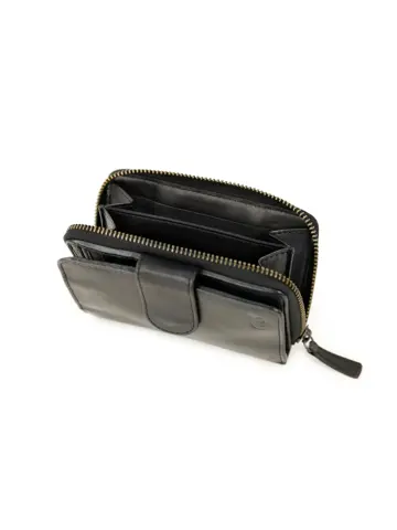 Loet - Ritsportemonnee - Leer - 6 pasjes