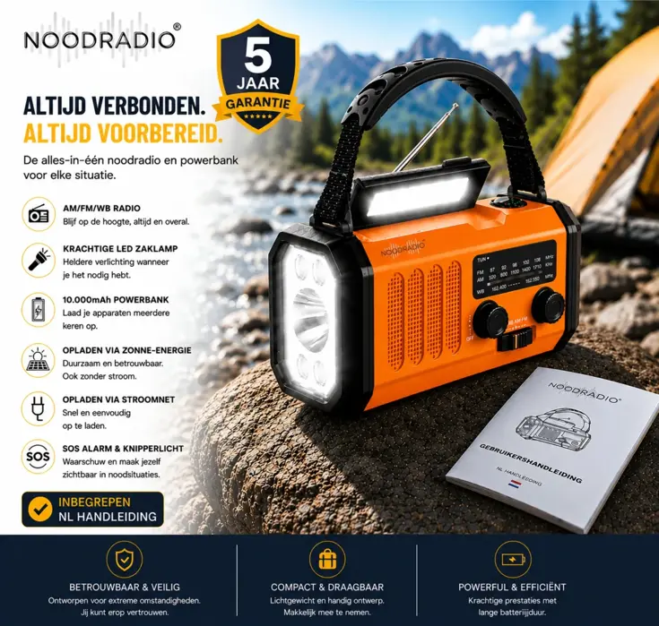 Noodpakket XXL-Noodradio, Kooktoestel & Powerbank