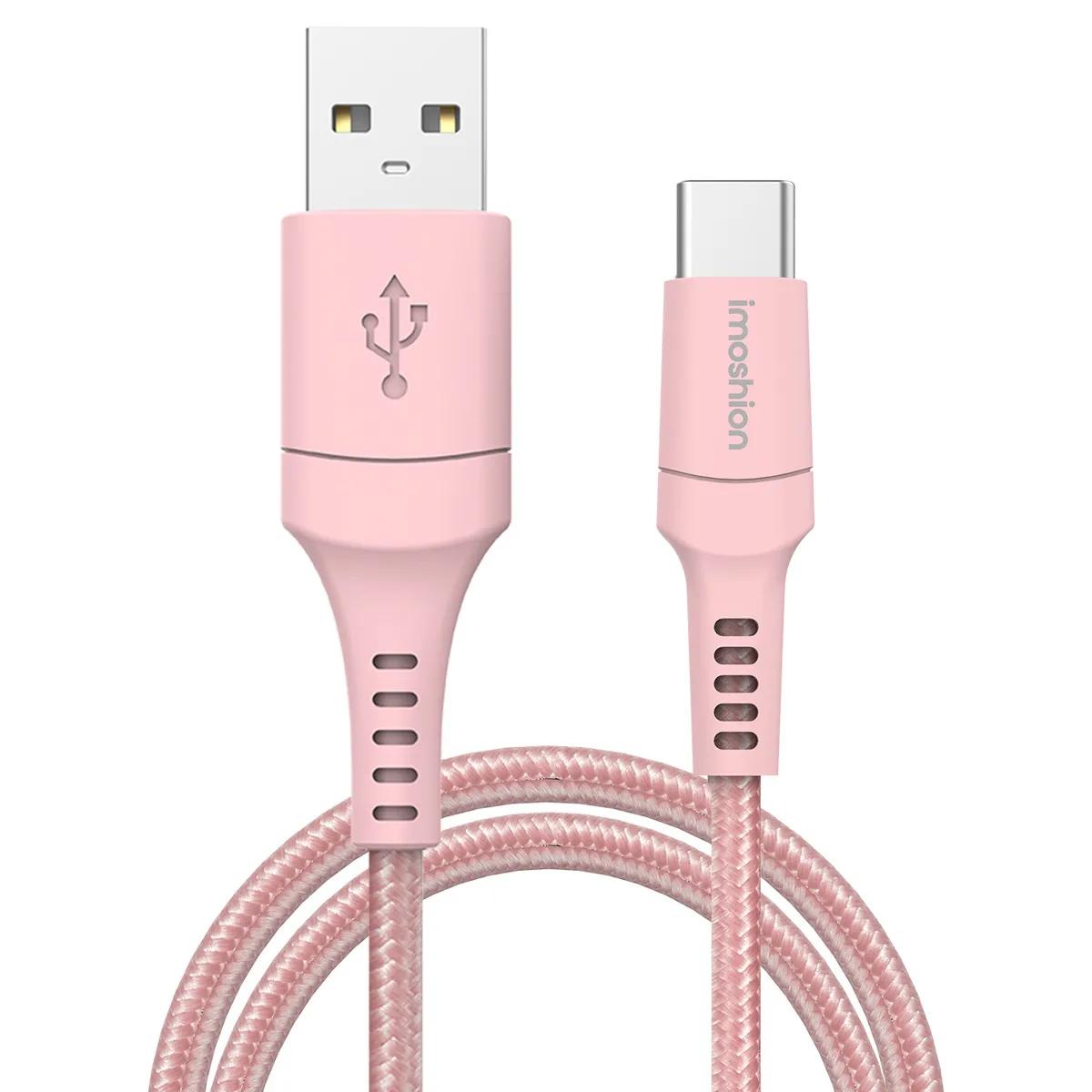 Imoshion  Gevlochten USB-C naar USB kabel  Roze main product image