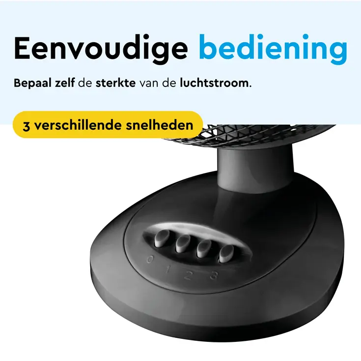 Tafelventilator 30 cm - 3 snelheden - 40 Watt