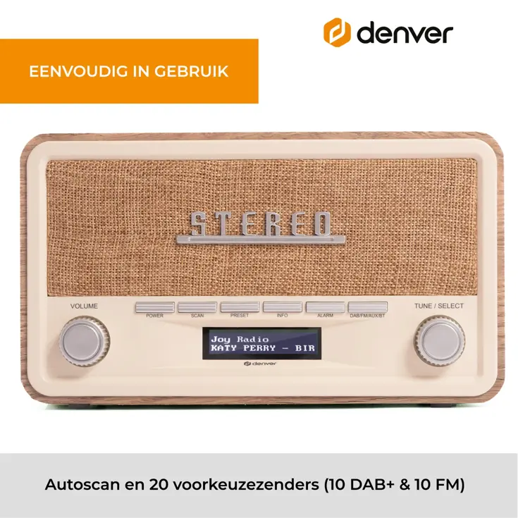 Stereo DAB+/FM radio Bluetooth Alarmfunctie