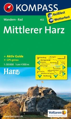 Wandelkaart WK452 Mittlerer Harz