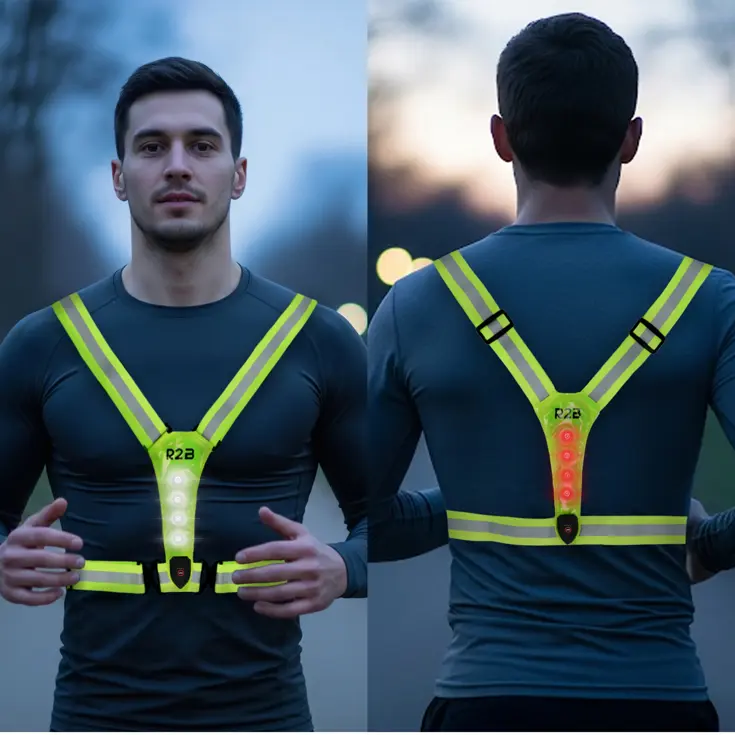 Hardloopvest met verlichting oplaadbaar