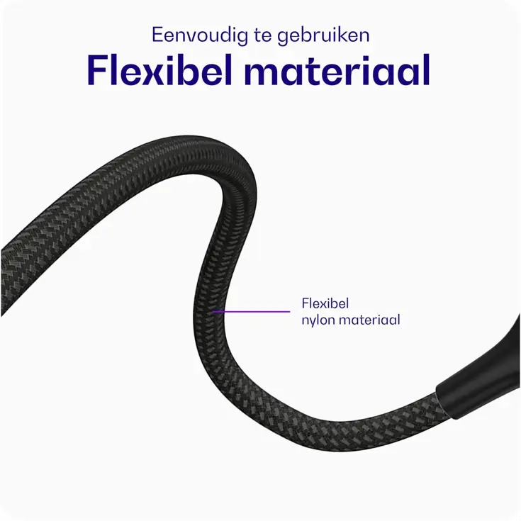 Flex 3.5mm Jack Aux Audio Kabel 1M Zwart