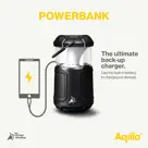 Campinglamp met powerbank en speaker