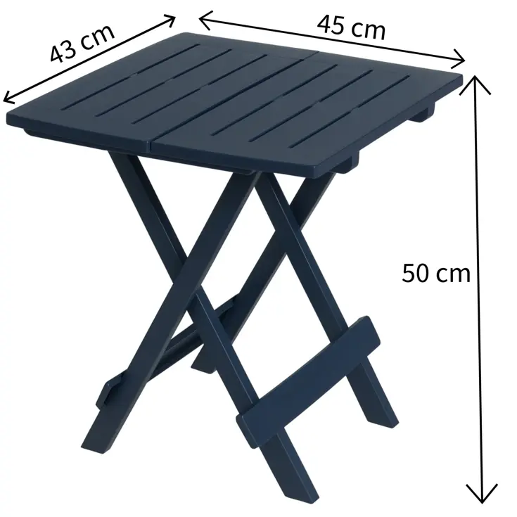Inklapbare Bijzettafel zwart 43x45 cm