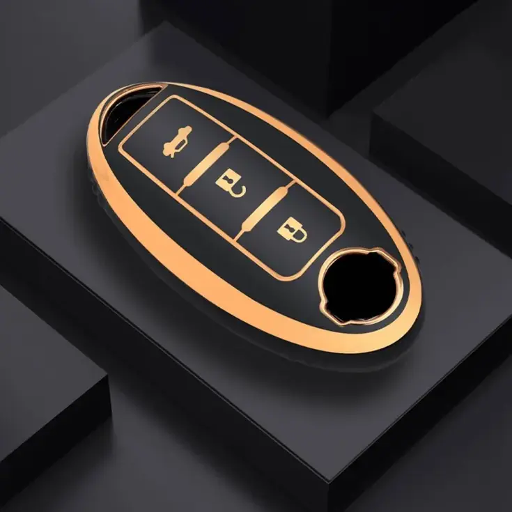 TPU Sleutelhoesje voor Nissan goud A3B