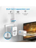 Travel Y25 - Wereldstekker - 170+ landen 4 USB