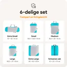 Compressie Packing Cubes – 6 stuks – Li Blauw