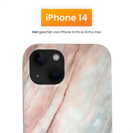R2B iPhone 14 Hoesje Marmer + Screenprotector