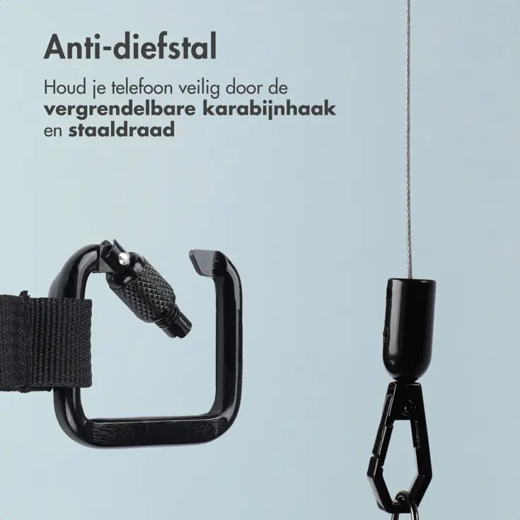 Uittrekbare kabel met karabijnhaak