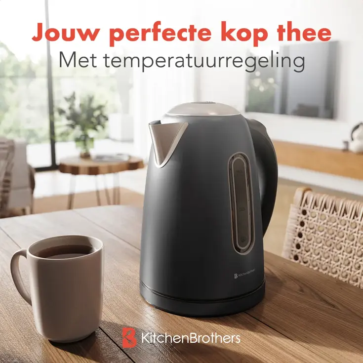 Waterkoker – 1,7L – Zwart/RVS