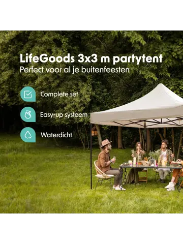 Partytent – 3x3 m – Easy-Up – Beige