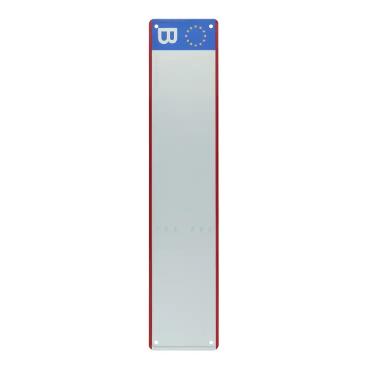 Langwerpige blanco Belgische kentekenplaat 52x11cm