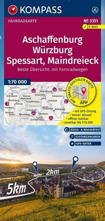 Fietskaart FK 3351 Aschaffenburg