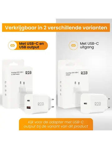 Krachtige 20W USB A & USB C Adapter Wit