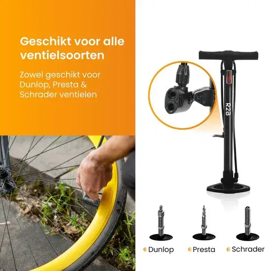 Staande Fietspomp - Vloerpomp - Bandenpomp