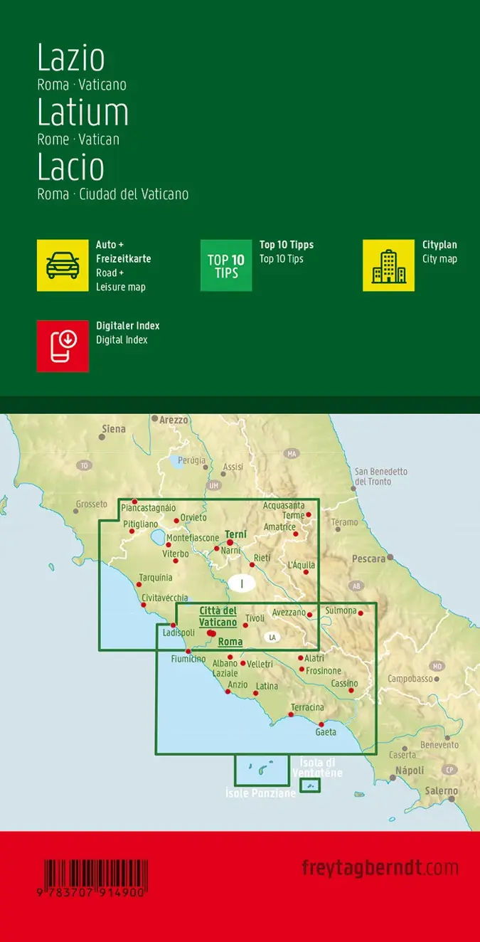 FB Wegenkaart Lazio - Rome - Vaticaanstad