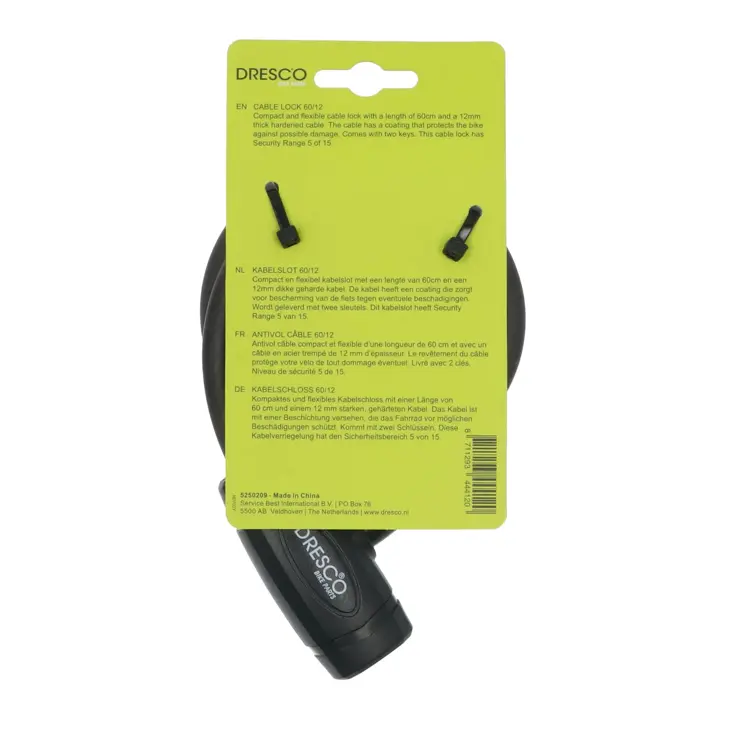 Compact kabelslot 60cm met geharde 12mm kabel