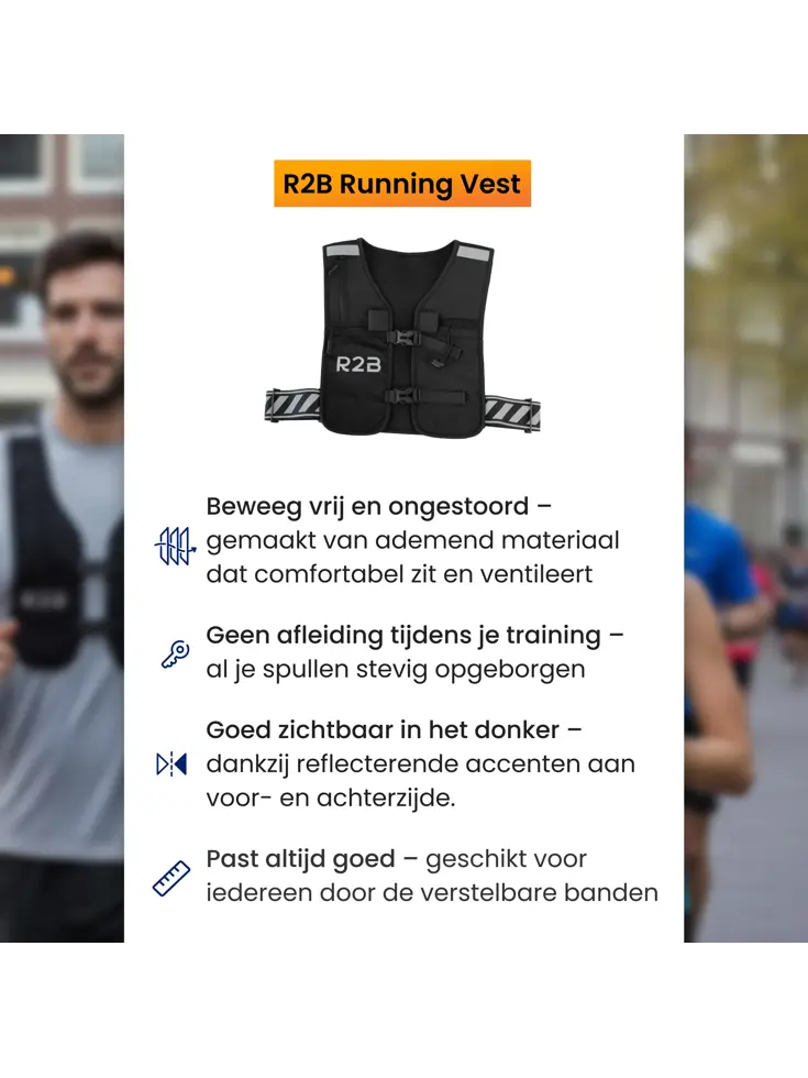 Hardloopvest met Opbergvakjes - Running vest