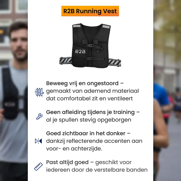 Hardloopvest met Opbergvakjes - Running vest