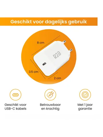 Krachtige 20W USB C Adapter - Wit