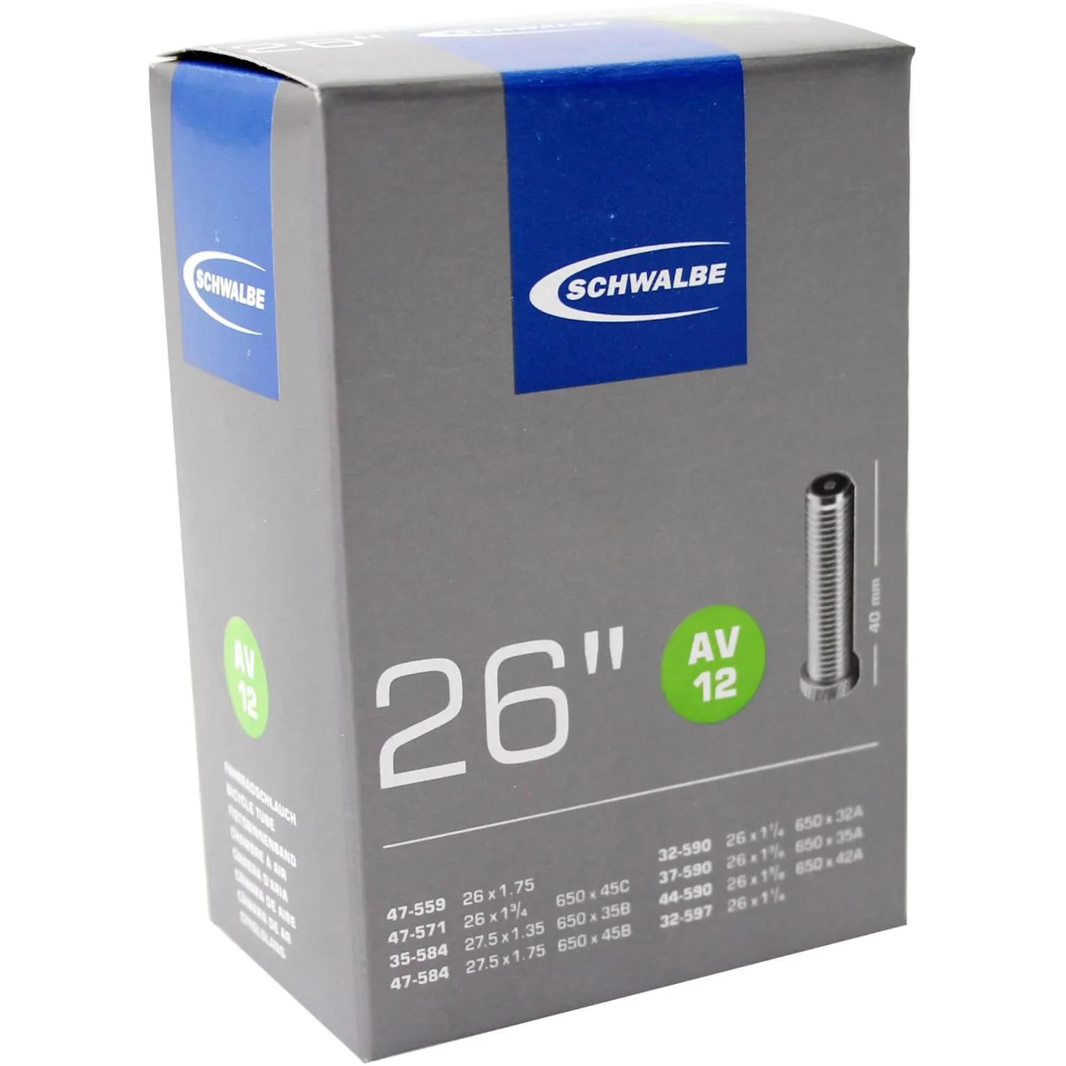 Schwalbe  bnb AV12 26 x 1 1/4  27.5 x 1.75 av  Zwart main product image