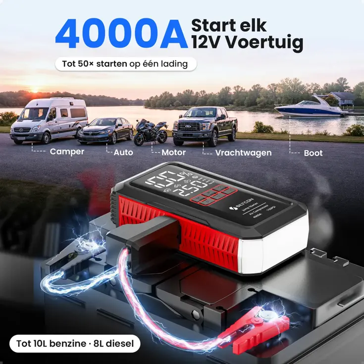 Jumpstarter - Compressor - 4000A & 10,8 Bar