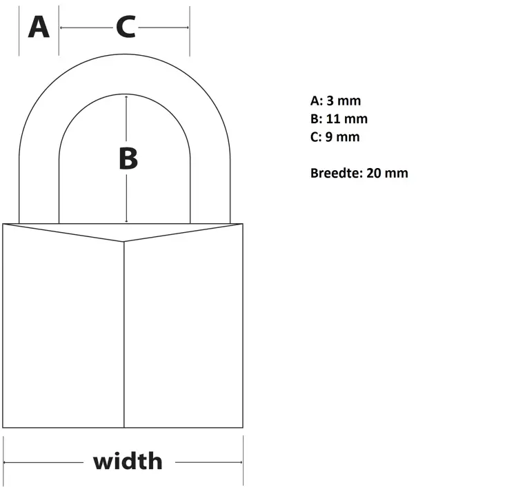 Hangslot - 20mm - O3mm