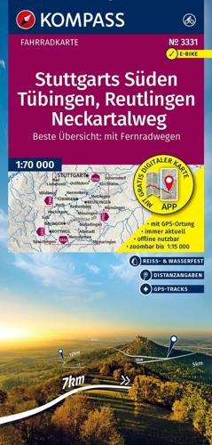 Fietskaart FK 3331 Stuttgarts Süden