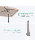 Parasol – 200x125cm – Taupe
