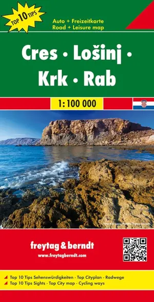 Wegenkaart Cres - LoSinj - Krk - Rab