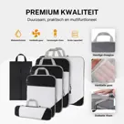 Compressie Packing Cubes – 6 stuks – Zwart
