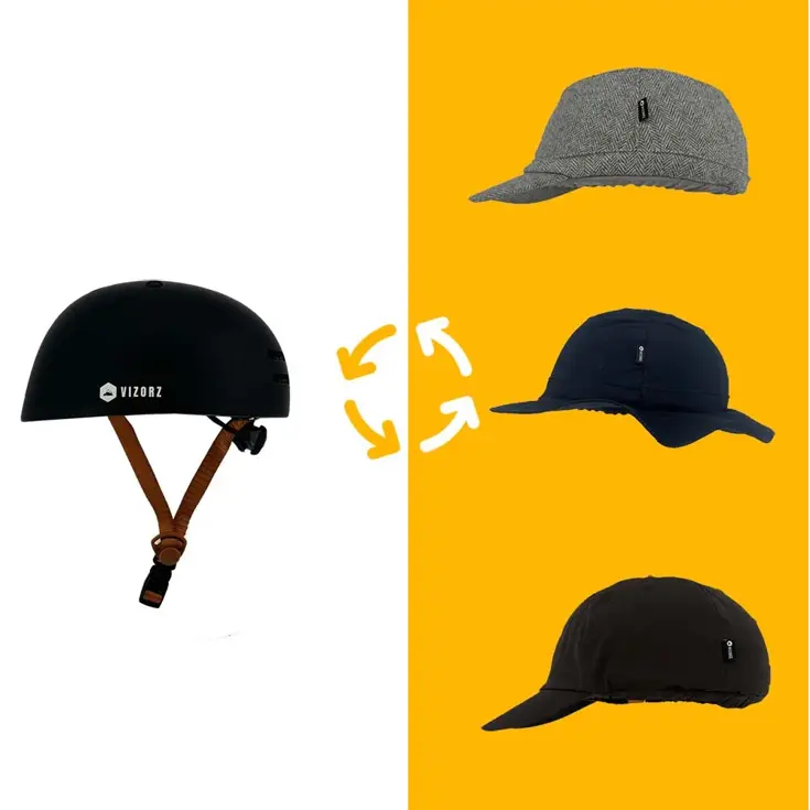 Vizorz SwitchCap fietshelm - Red shiny classic