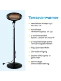 Elektrische Terrasverwarmer Staand PHS100 2000W