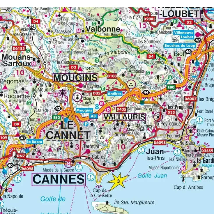Wegenkaart Côte d'Azur