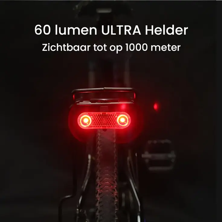 Achterlicht Fiets met smart remlicht 60 lumen