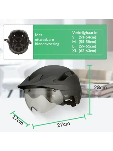 PILOT fietshelm met vizier NTA certif.