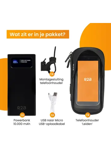 Telefoonhouder Fiets +Powerbank 10000 mAh