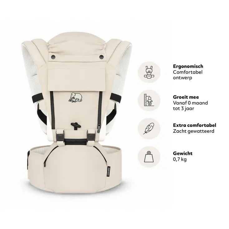 Pack Luxe draagzak + Opbergvakjes - Ergonomisch