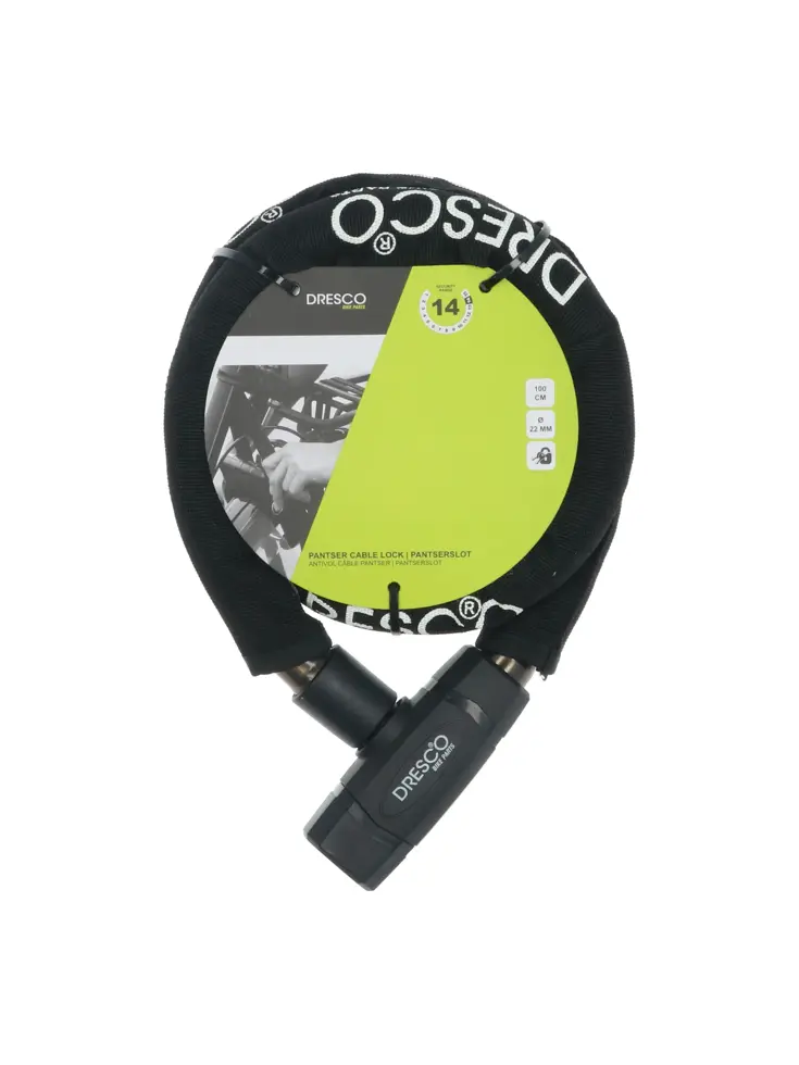 Pantserslot 100 cm met gepantserde kabel 22 mm