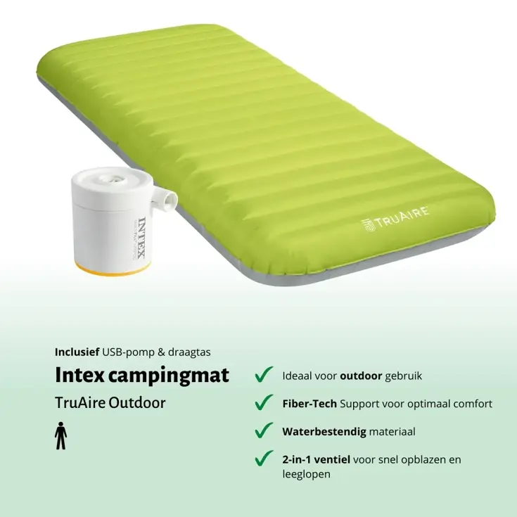 Campingmat - Intex - 1P - 76x191 cm + Pomp